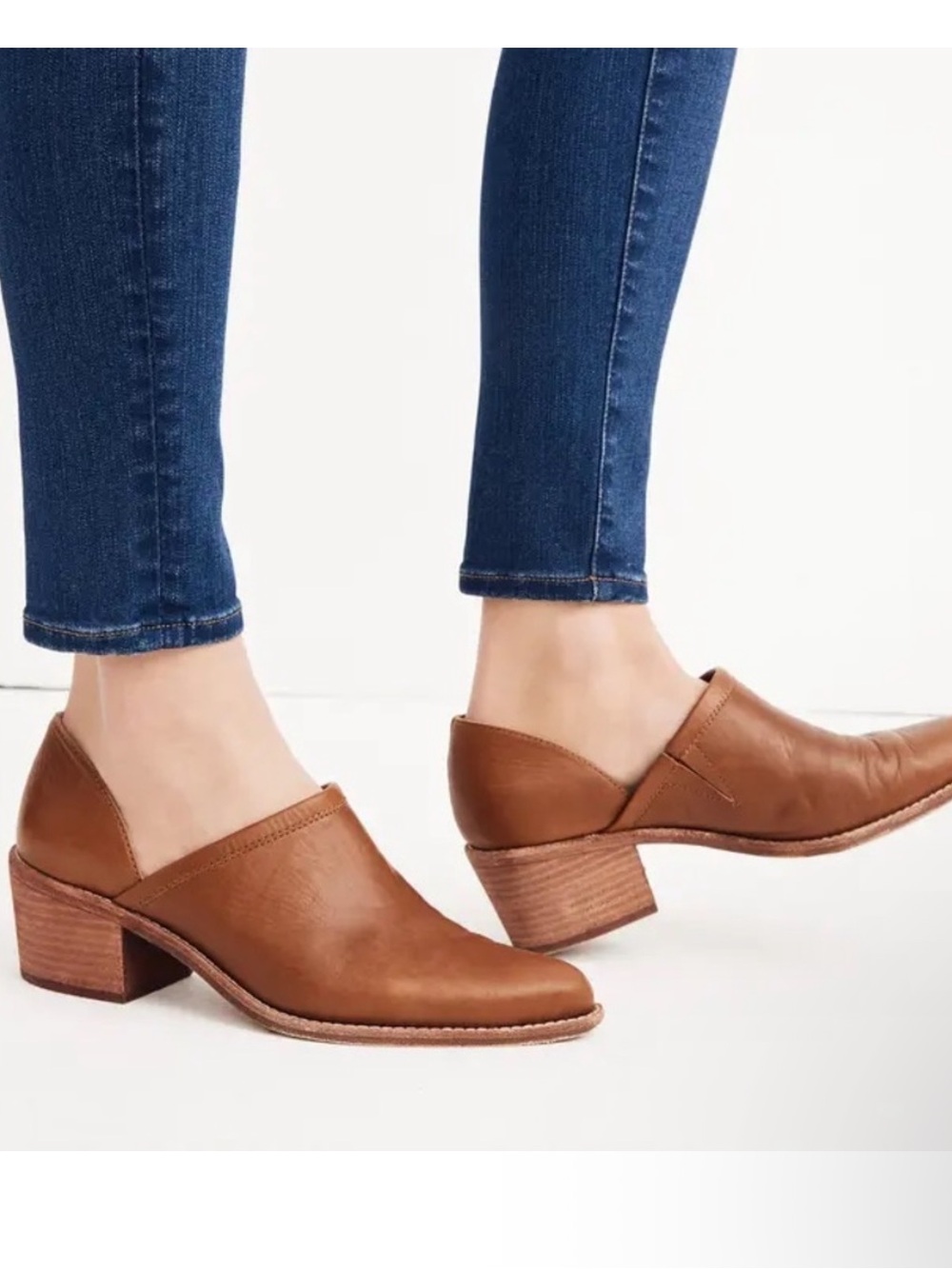 Madewell the Brady camel brow pointed toe low cut bootie shoes size 9.5